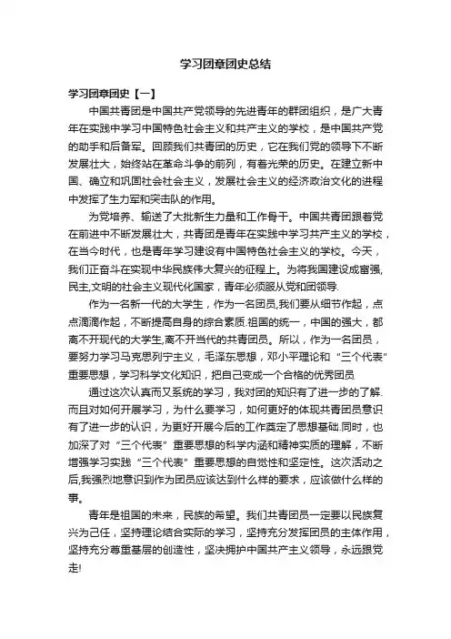 学习团章团史总结