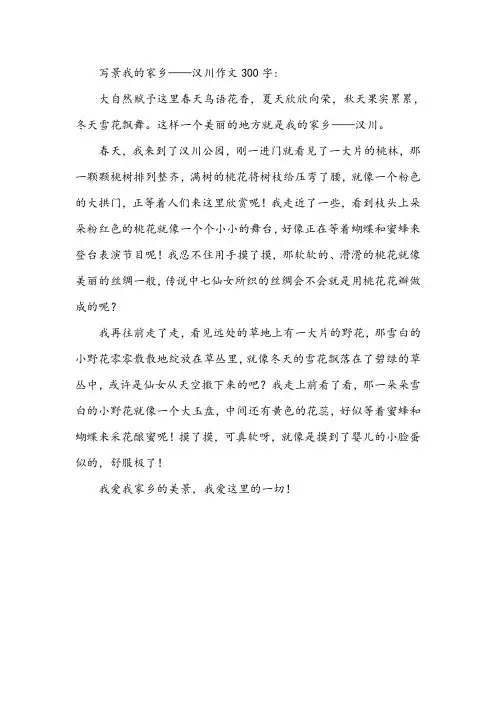 写景我的家乡——汉川作文300字