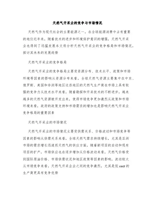 天然气开采业的竞争与市场情况