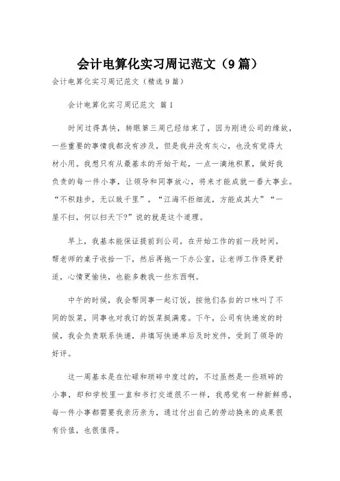 会计电算化实习周记范文(9篇)