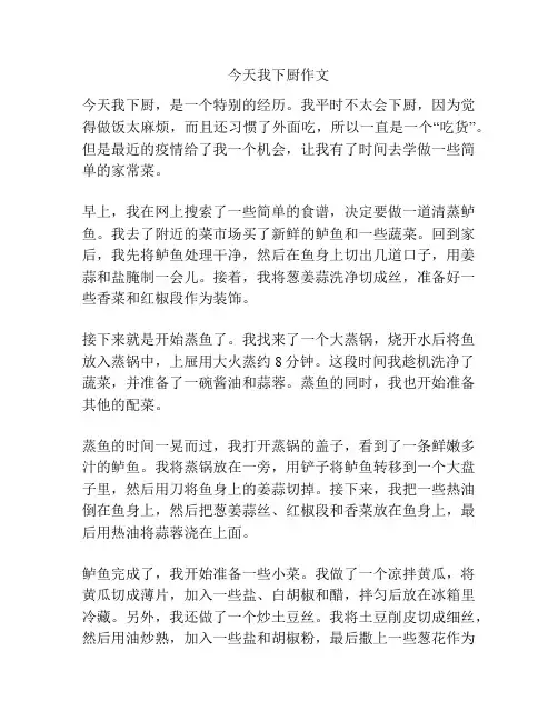 今天我下厨作文