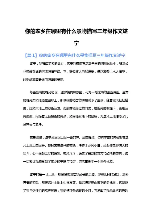 你的家乡在哪里有什么景物描写三年级作文遂宁