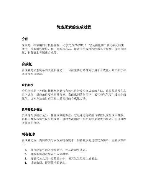 简述尿素的生成过程