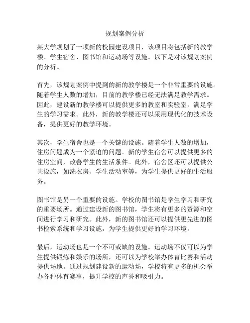 规划案例分析