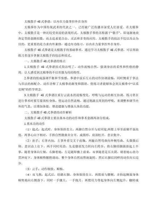 太极散手48式拳谱