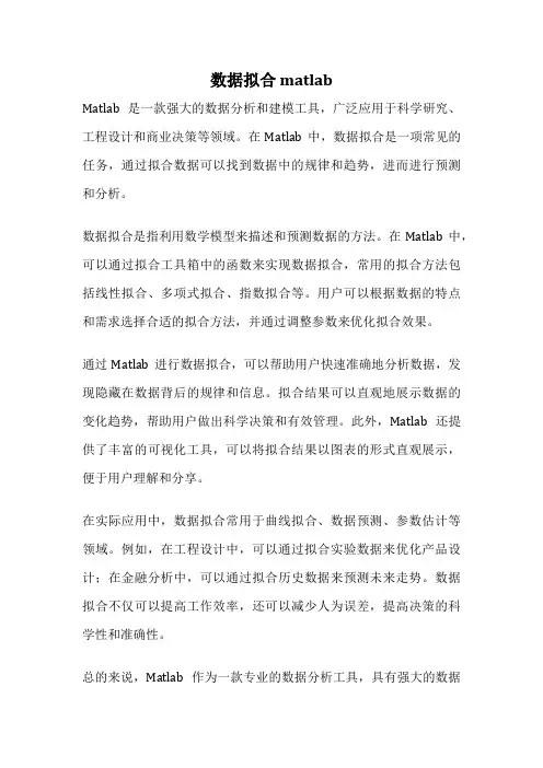 数据拟合 matlab