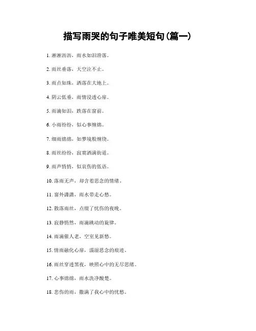 描写雨哭的句子唯美短句(精选两篇)