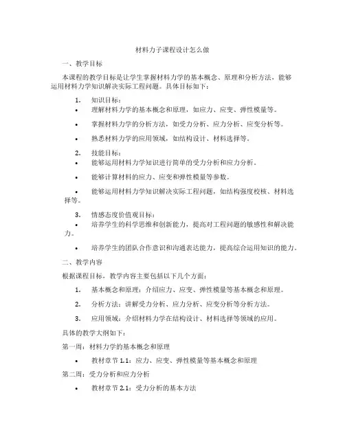 材料力子课程设计怎么做