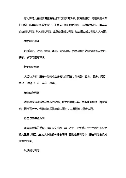 智力障碍儿童能康复吗