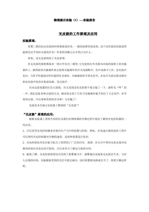 物理演示实验报告模板