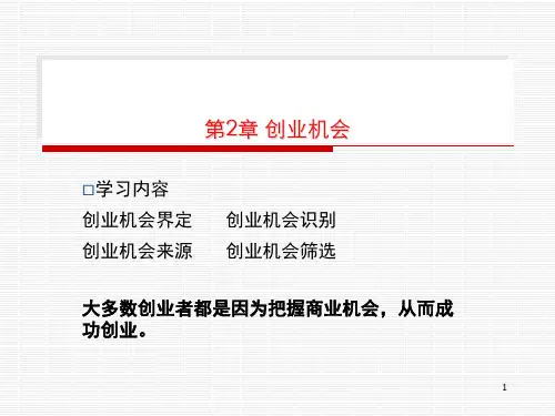 大学生创业基础第3章创业机会与商业创意