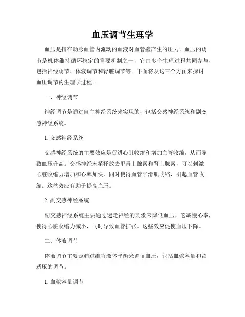 血压调节生理学