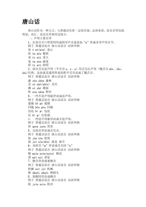 唐山话教程——精选推荐
