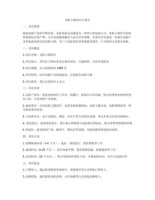 电影小镇项目计划书