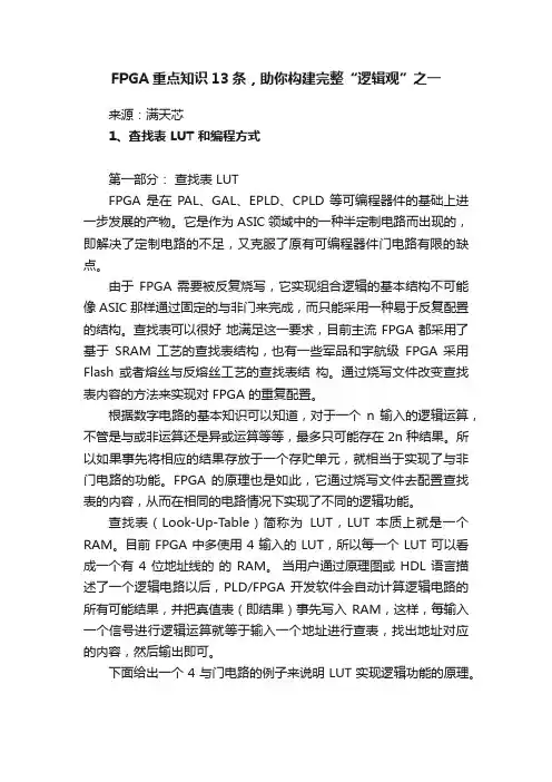 FPGA重点知识13条，助你构建完整“逻辑观”之一