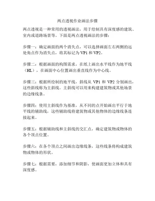 两点透视作业画法步骤