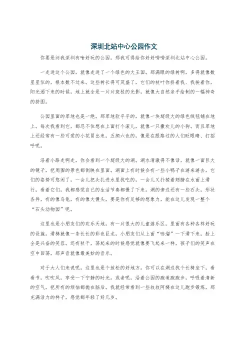 深圳北站中心公园作文
