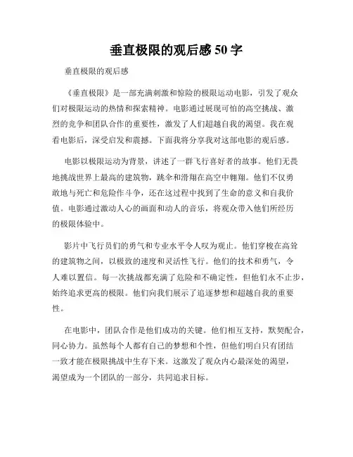 垂直极限的观后感50字