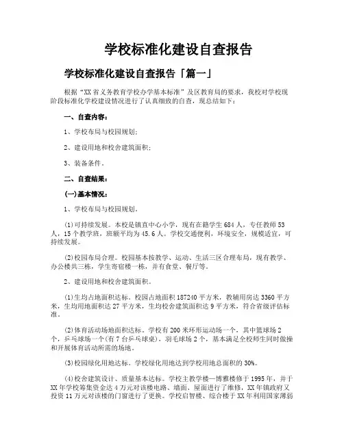 学校标准化建设自查报告