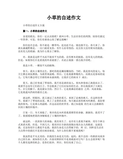 小草的自述作文