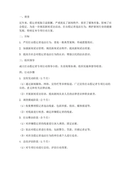 打击假记者专项行动方案