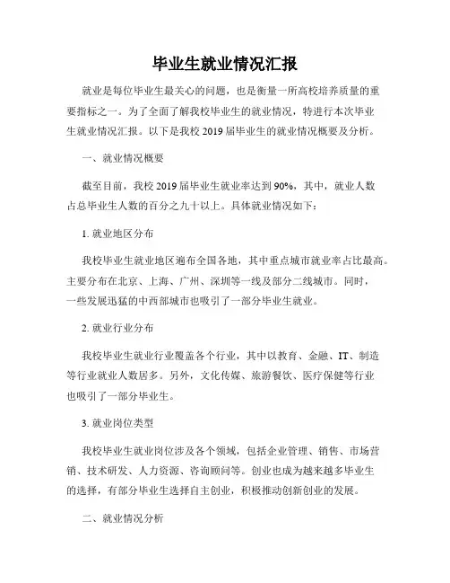 毕业生就业情况汇报