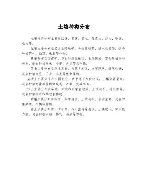 土壤种类分布