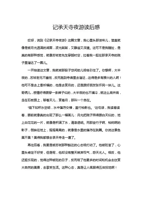 记承天寺夜游读后感
