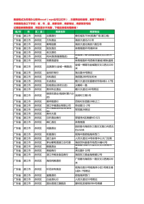 2020新版广东省湛江市赤坎区烟酒工商企业公司商家名录名单黄页联系电话号码地址大全211家