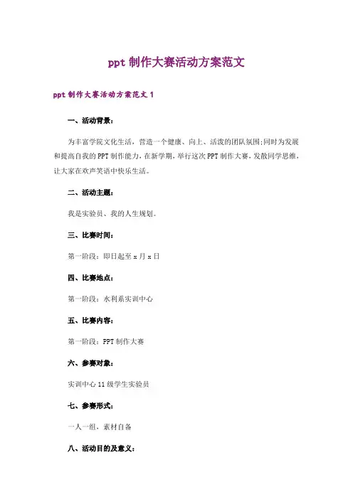 ppt制作大赛活动方案范文