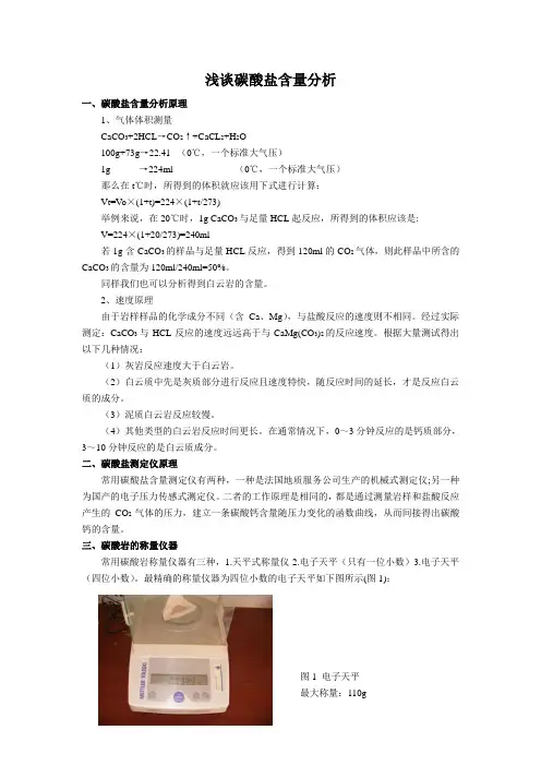 碳酸盐含量分析方法