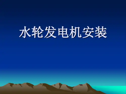 水轮机发电机组的安装与检修