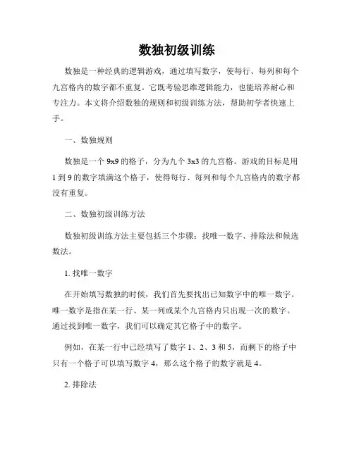 数独初级训练