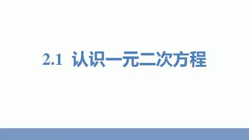 北师大版九年级数学上册 (认识一元二次方程)一元二次方程教学课件