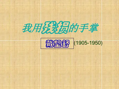 《我用残损的手掌》课件PPT