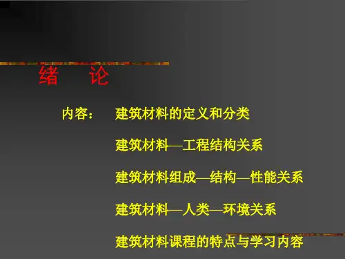建筑材料的定义和分类