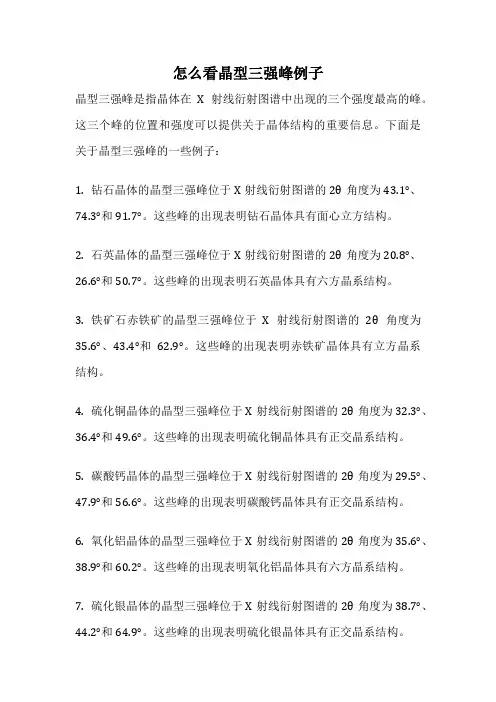 怎么看晶型三强峰例子
