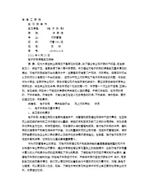 电子政务实践报告