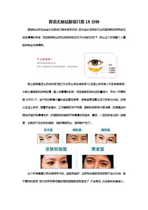 无痕祛眼袋只需15分钟