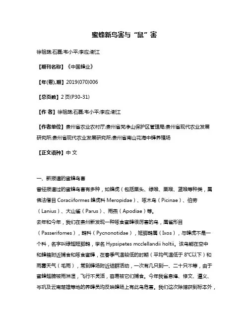 蜜蜂新鸟害与“鼠”害