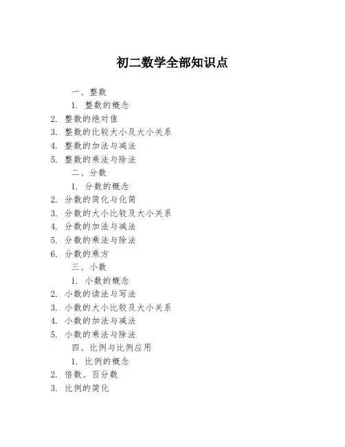 初二数学全部知识点