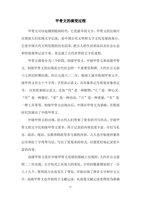 甲骨文的演变过程