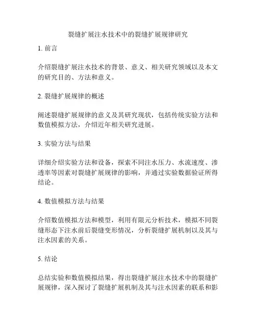 裂缝扩展注水技术中的裂缝扩展规律研究