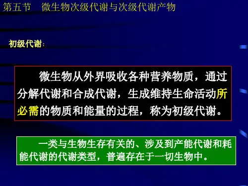 微生物次级代谢与次级代谢产物