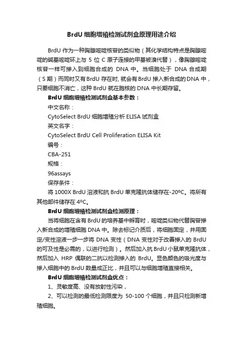BrdU细胞增殖检测试剂盒原理用途介绍