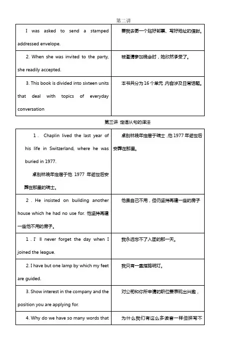 翻译方式第二八讲答案