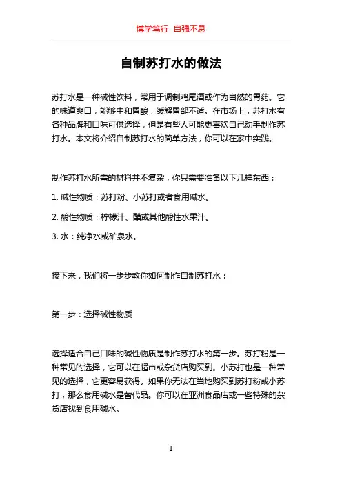 自制苏打水的做法