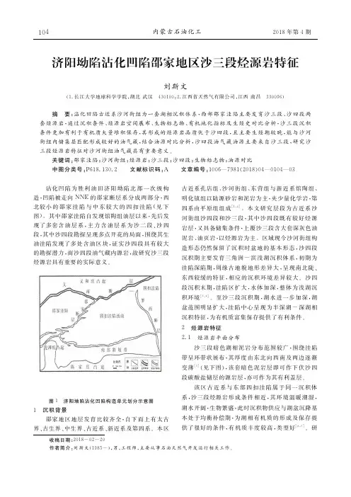 济阳坳陷沾化凹陷邵家地区沙三段烃源岩特征