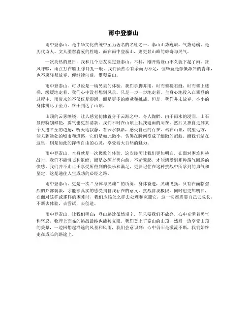 雨中登泰山
