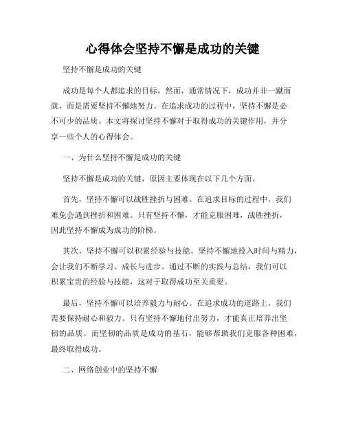 心得体会坚持不懈是成功的关键